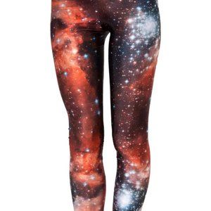 NWOT Black Milk Red Galaxy Leggings